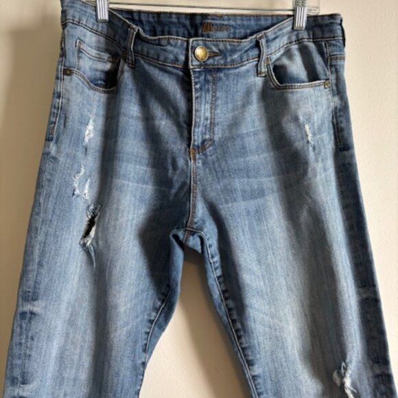 Kut From The Kloth Reese Ankle Straight Leg Distressed Raw Hem size 14 - Picture 3 of 5